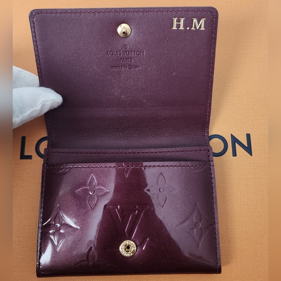Auth Louis Vuitton Vernis Amarante Envelope Card Case - Picture 5 of 8